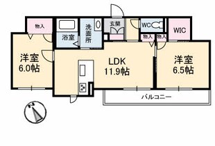 グランフリー庚午北の物件間取画像